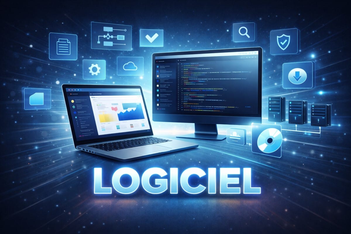 Poste de travail avec logiciels et outils numériques