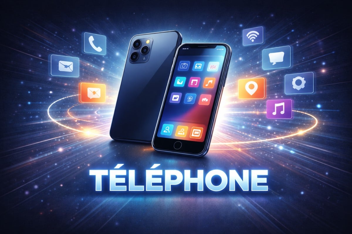 Smartphone moderne sur fond lumineux