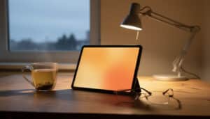 découvrez comment ajuster les réglages de votre tablette avec le mode lecture et la réduction de lumière bleue pour protéger votre rythme circadien et améliorer votre sommeil.