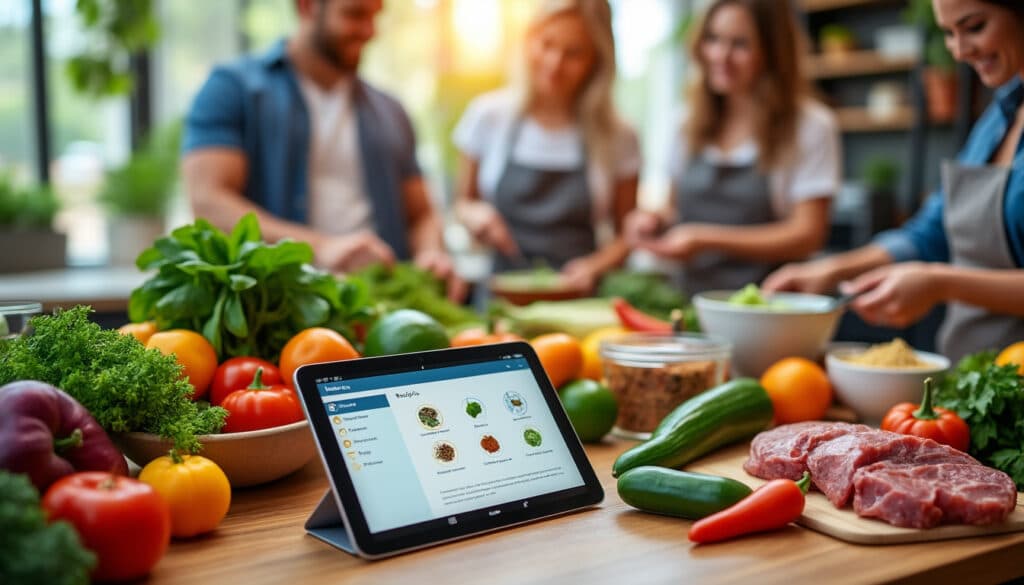 optimisez votre liste de courses grâce à notre application qui ajuste automatiquement les quantités des ingrédients selon le nombre exact de convives pour chaque recette culinaire.