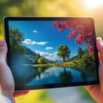 le revêtement antireflet appliqué en usine améliore la lisibilité de l'écran de votre tablette même en plein soleil, offrant un confort de lecture optimal à l'extérieur.